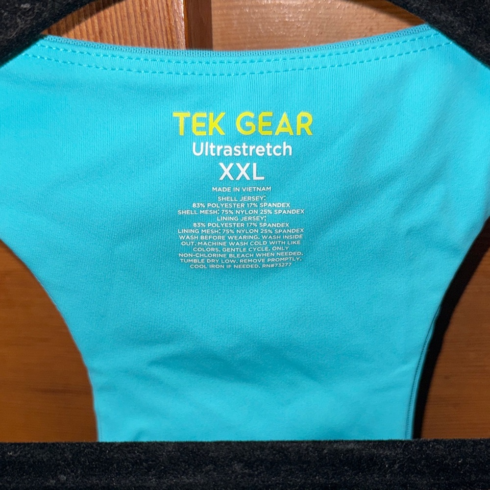 Tek Gear size XXL ultrastretch Women's Aqua Zip-Front Sports Bra - Picture 2 of 5